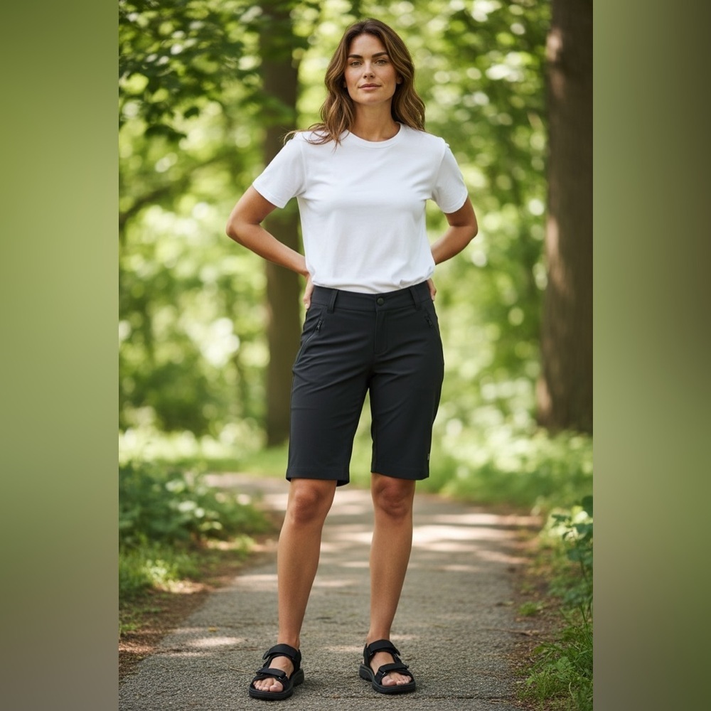 Patagonia women’s black bike shorts 12 inch size 10